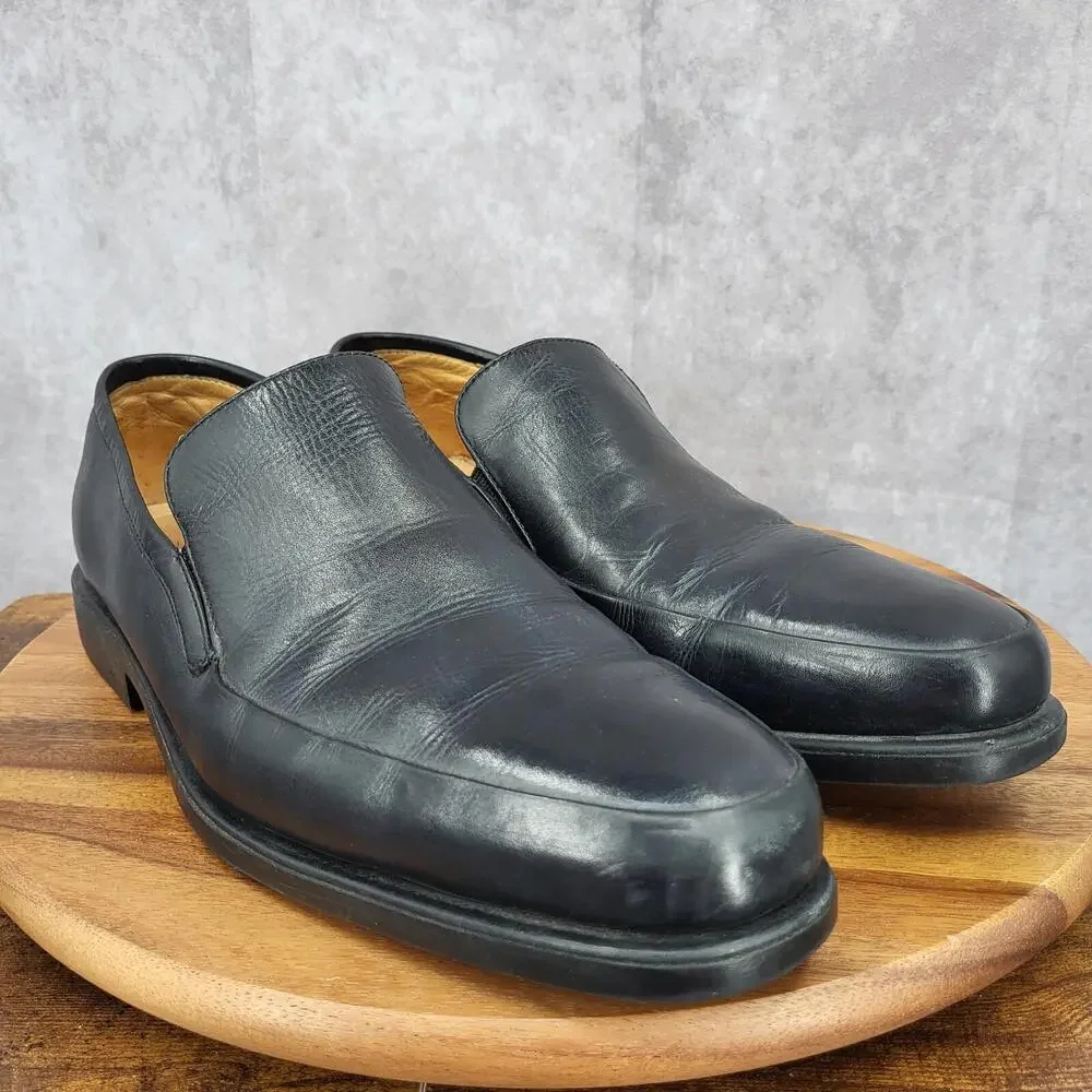 Sandro Moscoloni Loafers Mens 13 D Black Leather Slip On Dress Shoes Brazil Made